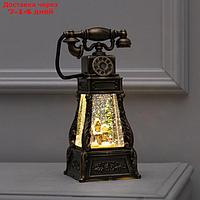 Фигура светодиодная телефон "Дом Деда Мороза", 11x28 см, USB, музыка, Т/БЕЛЫЙ