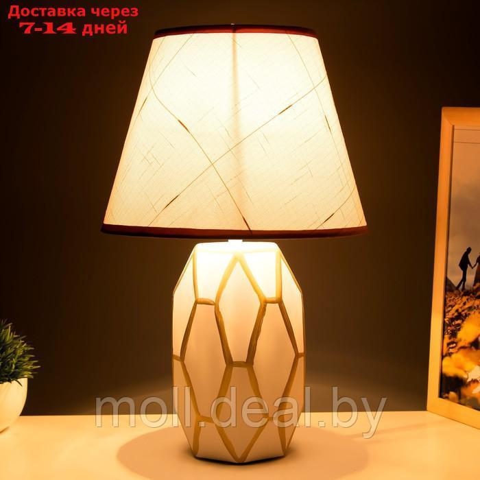 Настольная лампа "Сантано" E14 40Вт бело-золотой 20х25х39 см - фото 3 - id-p197644635
