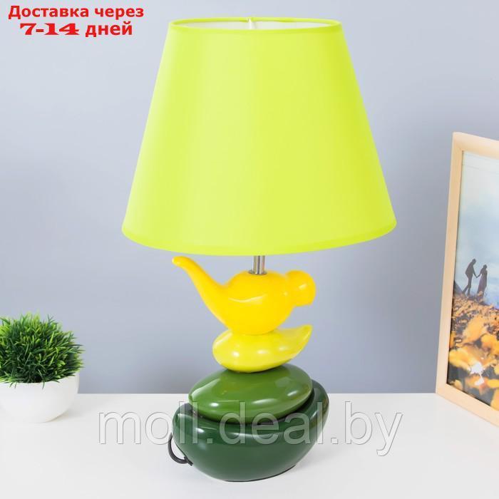 Настольная лампа "Птичка" Е14 40Вт желто-зеленый 28х28х47 см - фото 1 - id-p197644676