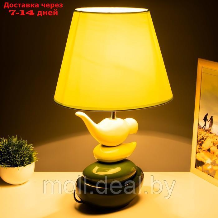 Настольная лампа "Птичка" Е14 40Вт желто-зеленый 28х28х47 см - фото 3 - id-p197644676