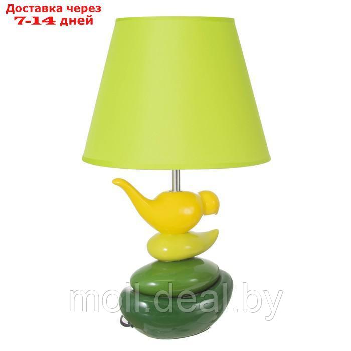 Настольная лампа "Птичка" Е14 40Вт желто-зеленый 28х28х47 см - фото 9 - id-p197644676