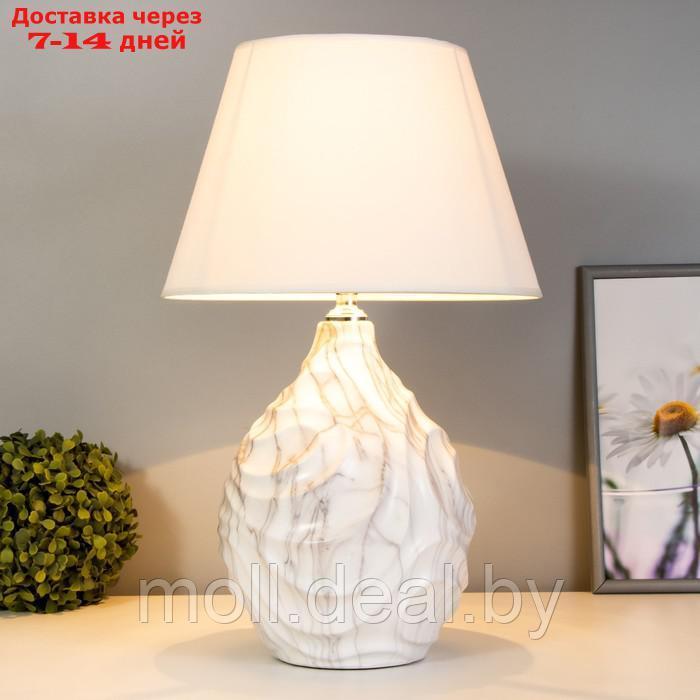 Настольная лампа "Скарла" E14 40Вт бело-серый 30х30х46 см - фото 2 - id-p197644681