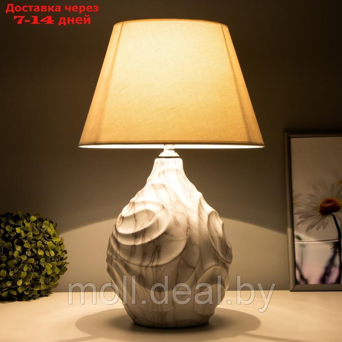 Настольная лампа "Скарла" E14 40Вт бело-серый 30х30х46 см - фото 3 - id-p197644681
