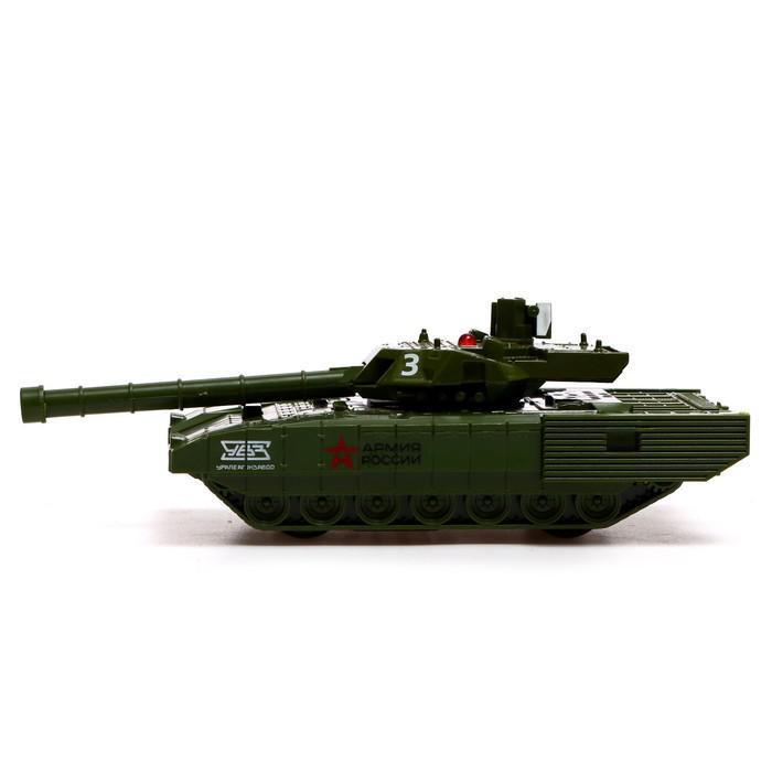 Модель металлическая "Армата танк Т-14. Армия России", 12 см, вращается башня, инерция, световые и звуковые - фото 2 - id-p197270055