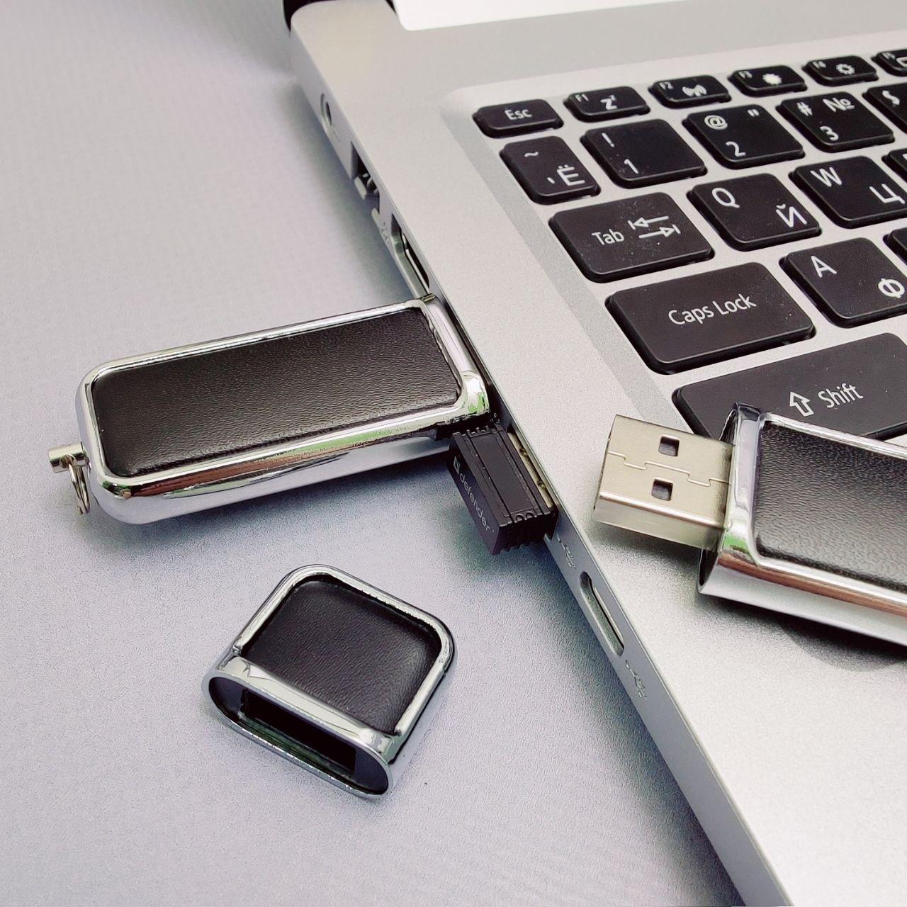 USB накопитель (флешка) Business кожа / металл, 16 Гб - фото 2 - id-p197760195