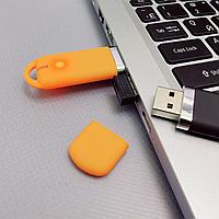 USB  накопитель (флешка) Shape с покрытием софт тач, 16 Гб. Оранжевая