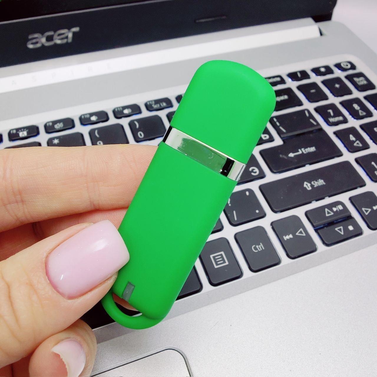 USB накопитель (флешка) Shape с покрытием софт тач, 16 Гб. Оранжевая - фото 9 - id-p197760231
