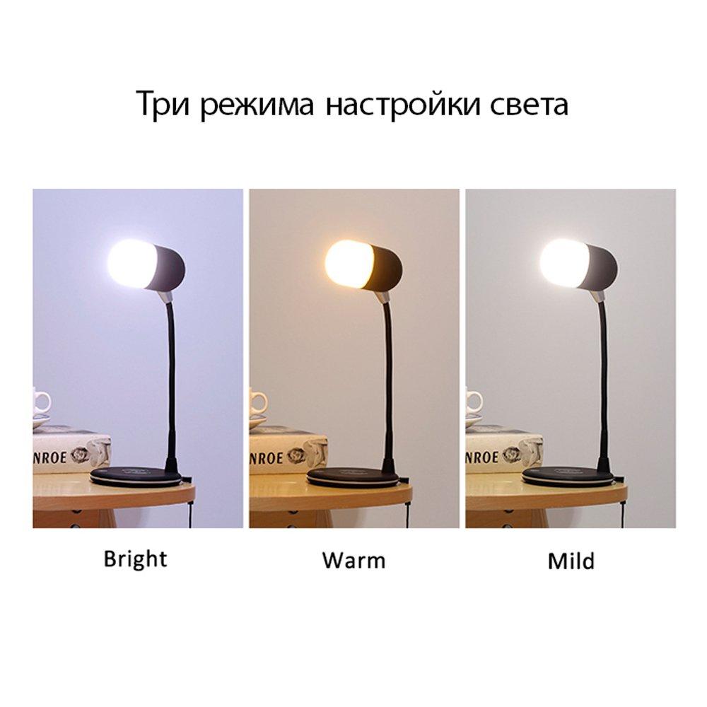 Настольная LED-лампа с функцией беспроводной зарядки и bluethooth колонки 3 в 1 L4 Lamp Speaker with Wireless - фото 3 - id-p197760259