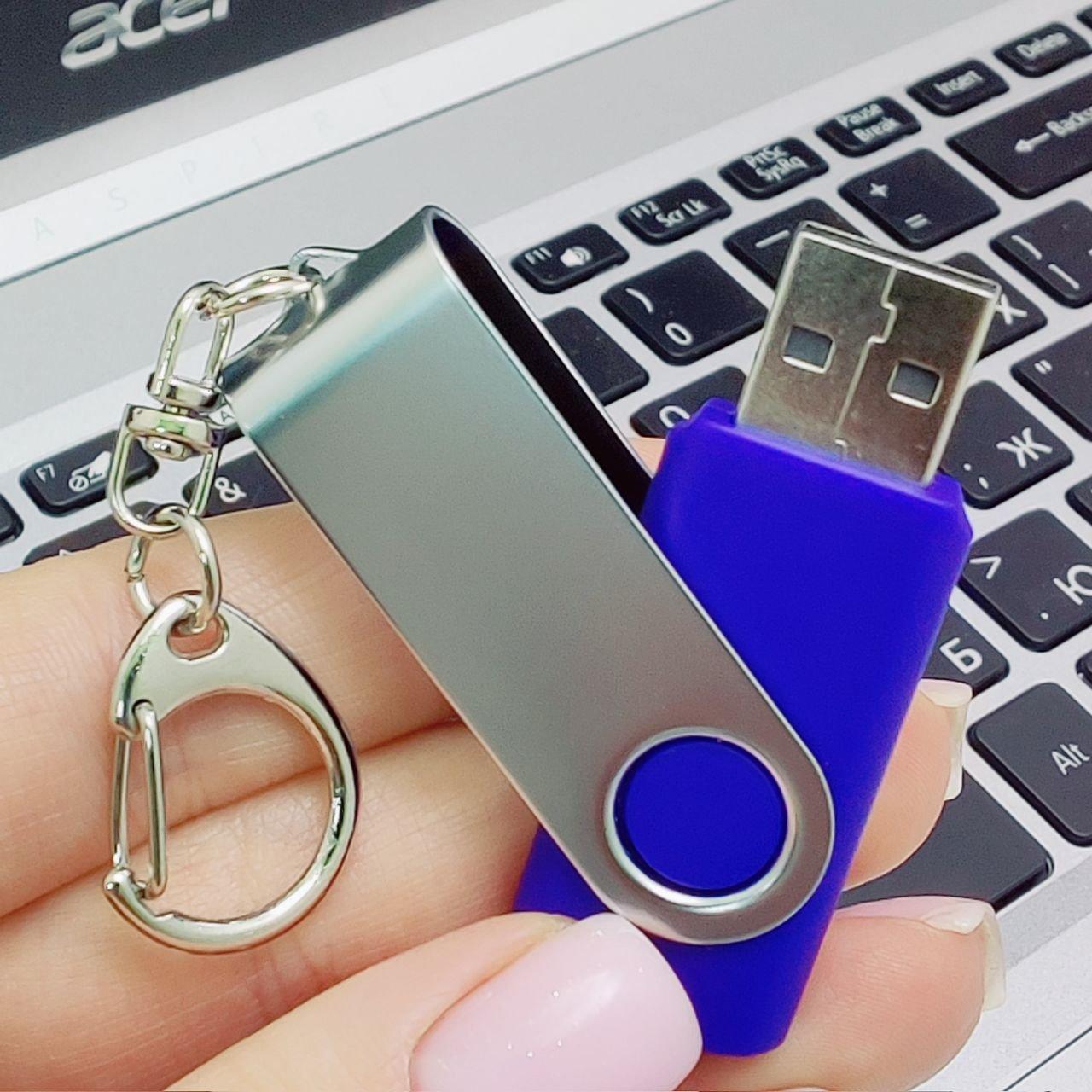 USB накопитель с брелком (флешка) Twist , 32. Гб. Синяя - фото 1 - id-p197760237