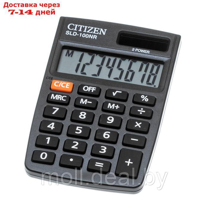 Калькулятор карманный 8-разрядный, Citizen SLD-100NR, двойное питание, 58 х 88 х 10 мм, чёрный - фото 4 - id-p197645211