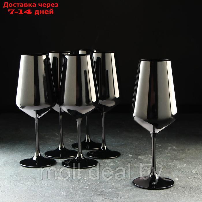 Набор бокалов для вина 450 мл "Сандра" черный, 6 шт - фото 1 - id-p197645312