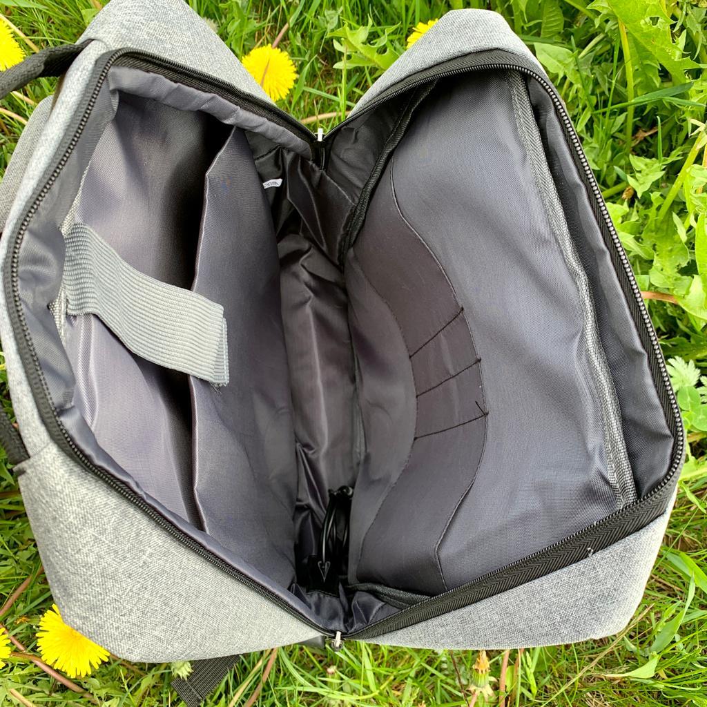Городской рюкзак "Кембридж" с USB и отделением для ноутбука до 14.5" Серый - фото 9 - id-p197760651