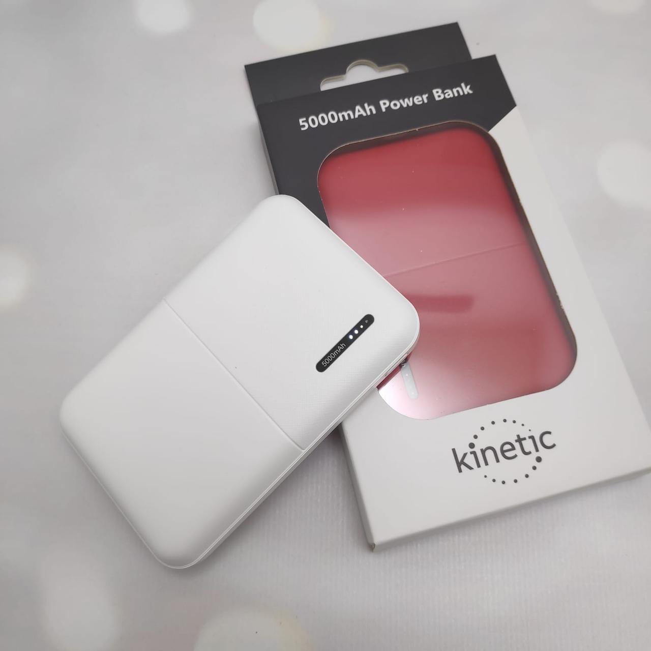 Портативное зарядное устройство Power Bank 5000mAh Kinetic, с индикатором заряда Белый - фото 4 - id-p197760662