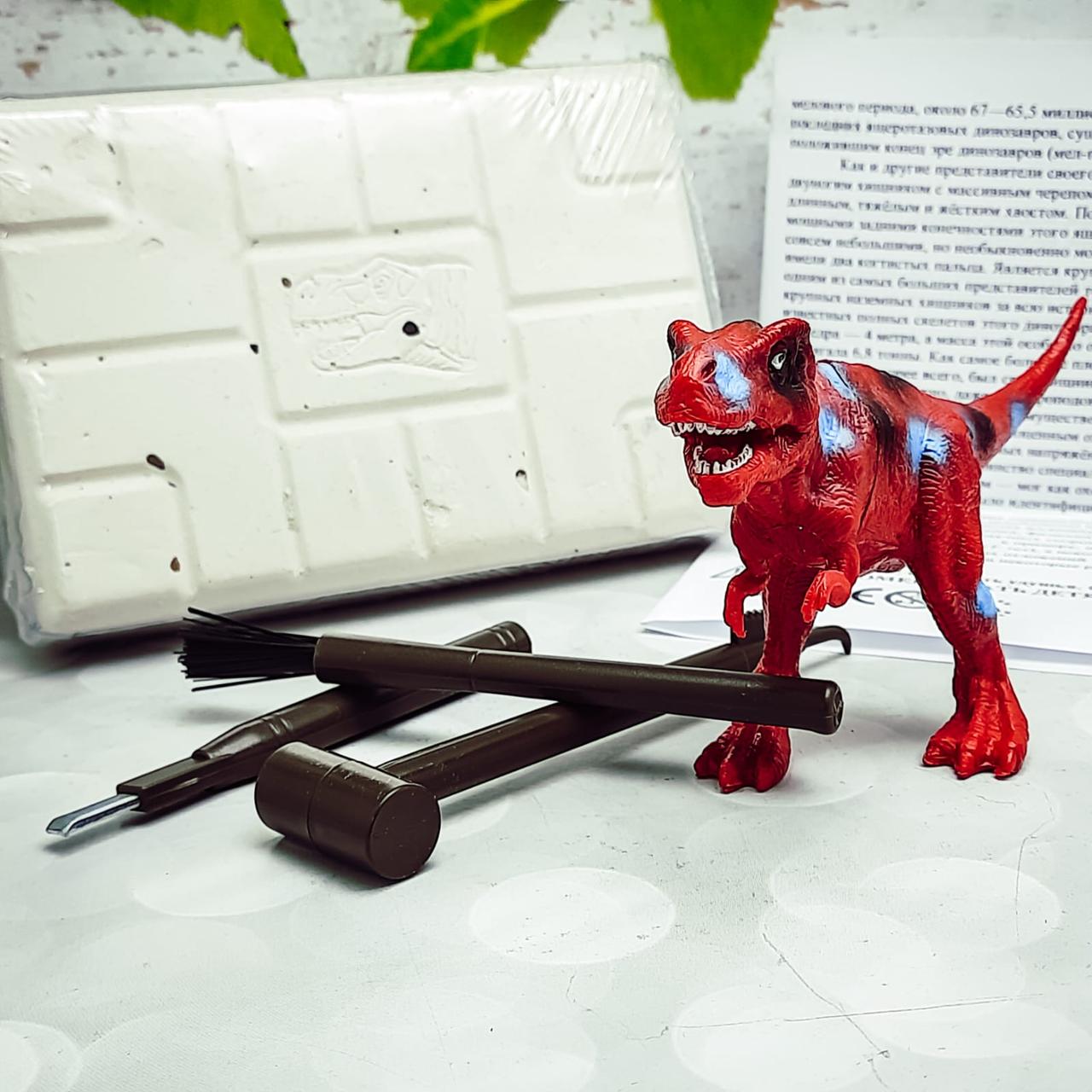 Набор юного археолога "Раскопки динозавра 2 в 1" большая фигурка + 3D скелет в подарок Тираннозавр Рекс - фото 3 - id-p197760961