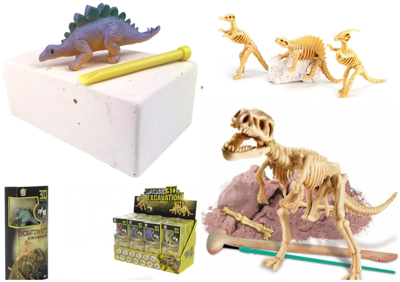 Игровой набор "Юный археолог. Мир динозавров. Раскопки". Раскопай скелет "Динозавра" + фигурка Трицератопс - фото 3 - id-p197760994