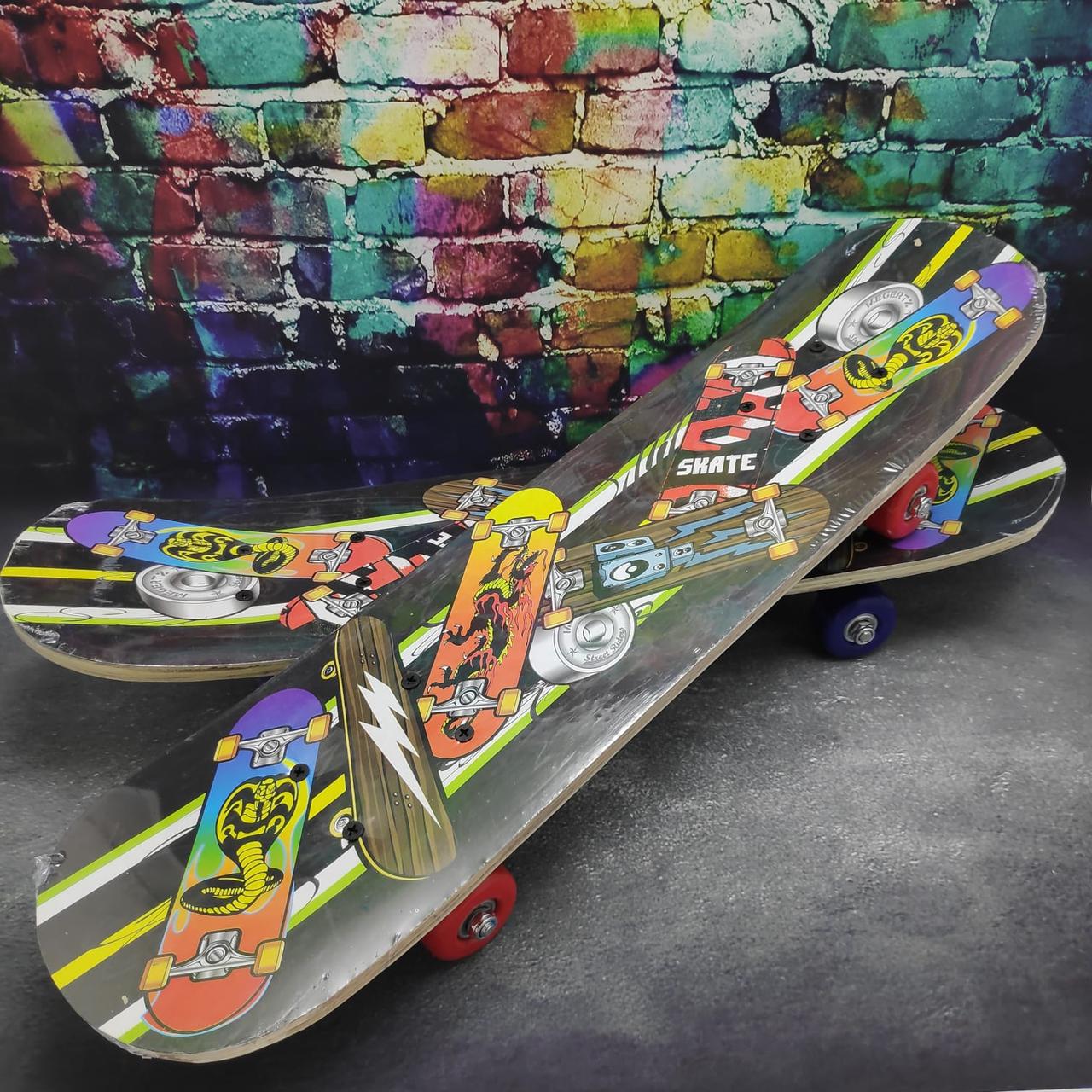 Детский скейтборд, размер 60x15см, пластиковые колеса 45мм Прыжок - фото 7 - id-p197761000