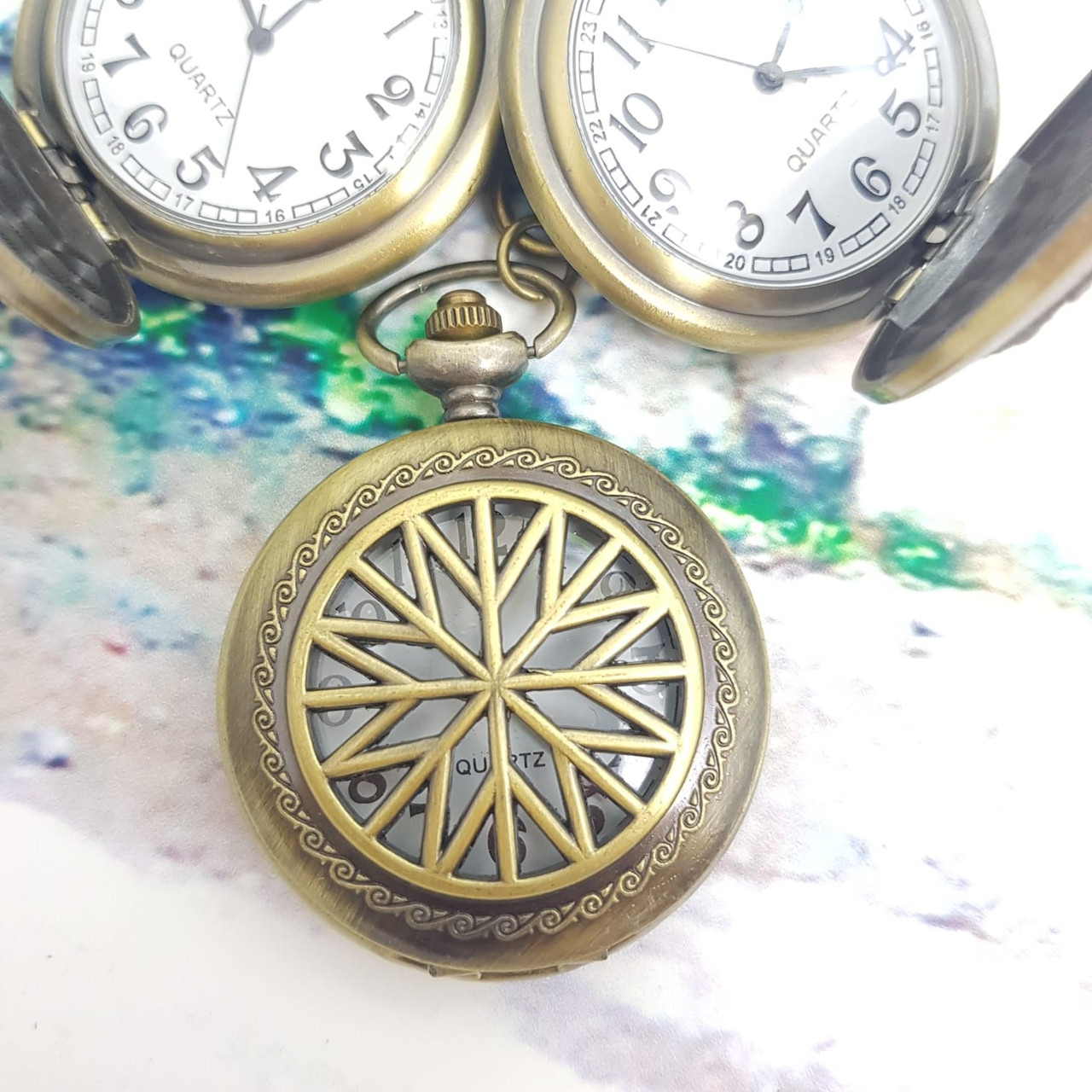 Карманные часы с цепочкой и карабином Орнамент Огонь - фото 1 - id-p197761171