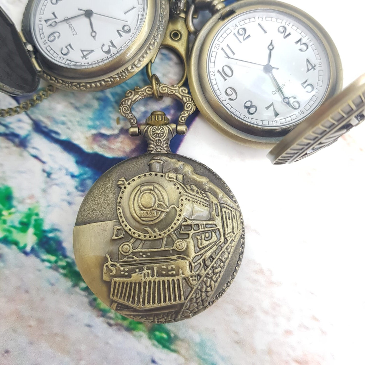 Карманные часы с цепочкой и карабином Поезд - фото 1 - id-p197761172