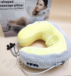 Массажер - подушка для шеи  U-SHAPED MASSAGE PILLOW Желтая