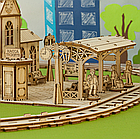 Набор деревянных конструкторов (сборка без клея) "Железная дорога" UNIWOOD, фото 2
