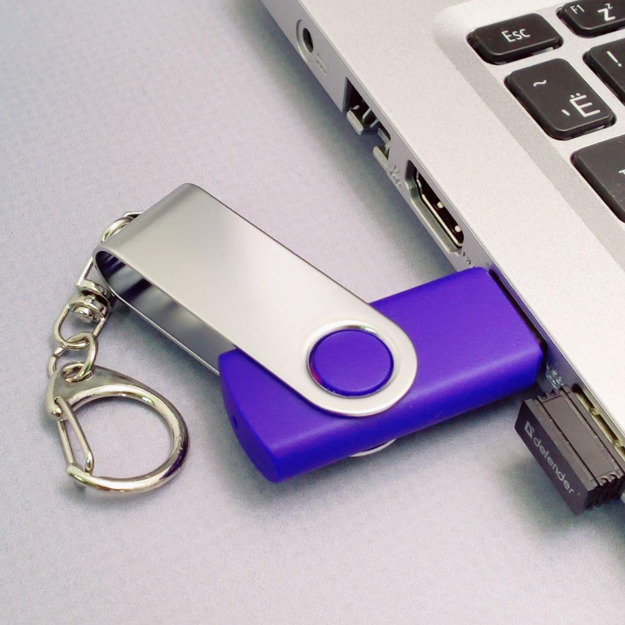 USB накопитель с брелком (флешка) Twist , 32. Гб. Синяя - фото 8 - id-p196948634