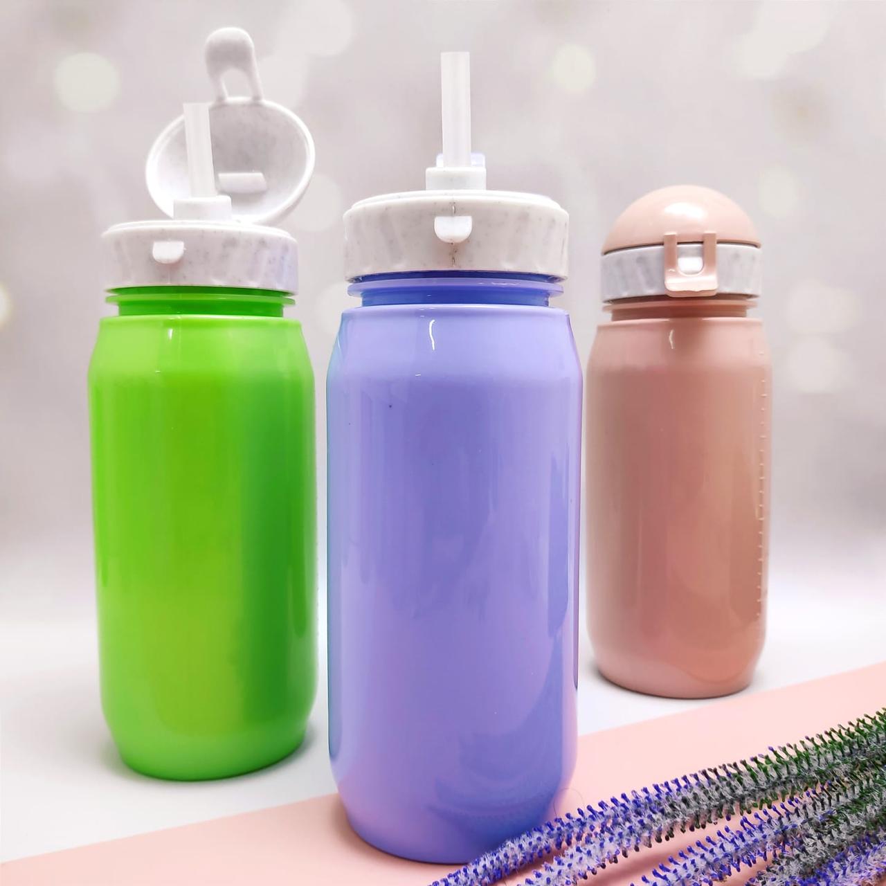 Бутылочка для воды и напитков Bool-Bool Kids с трубочкой и шнурком, 400 мл, 3+ Фиолетовый - фото 8 - id-p196948898