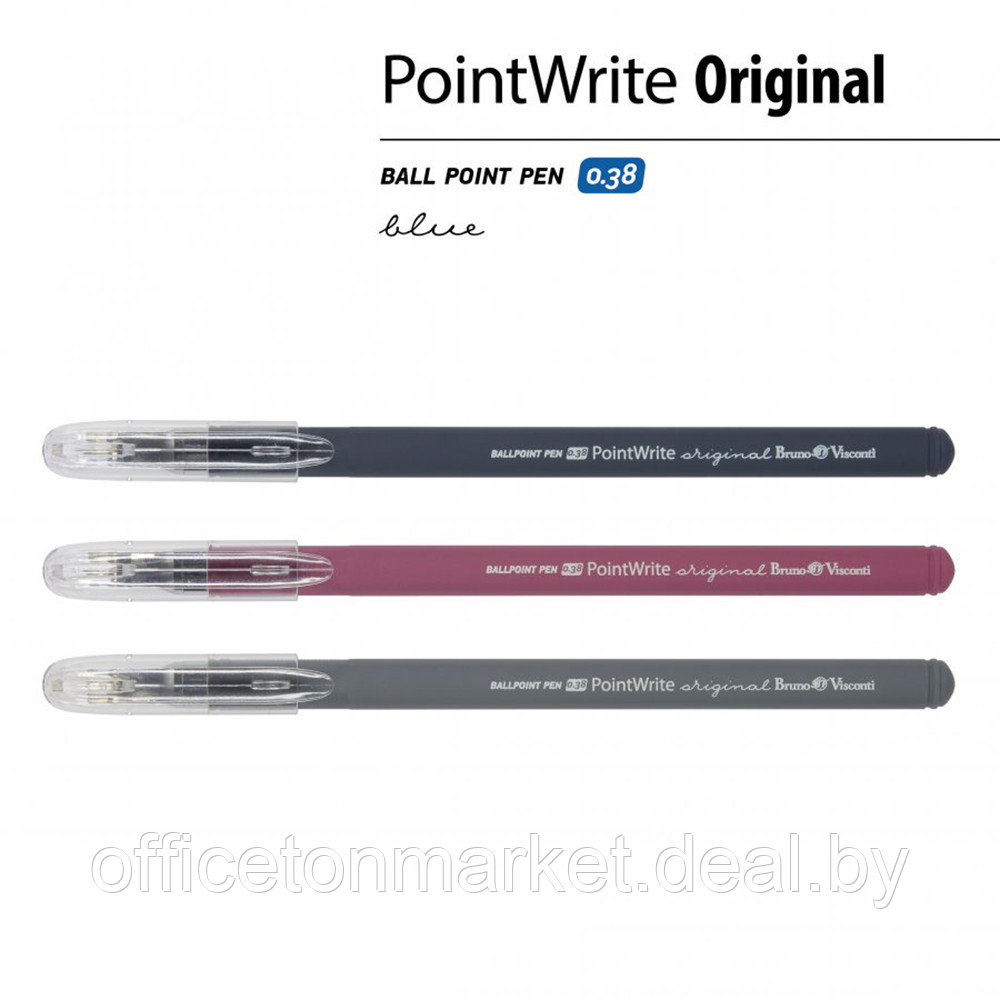 Ручка шариковая "PointWrite Original", 0.38 мм, ассорти, стерж. синий - фото 2 - id-p197765571