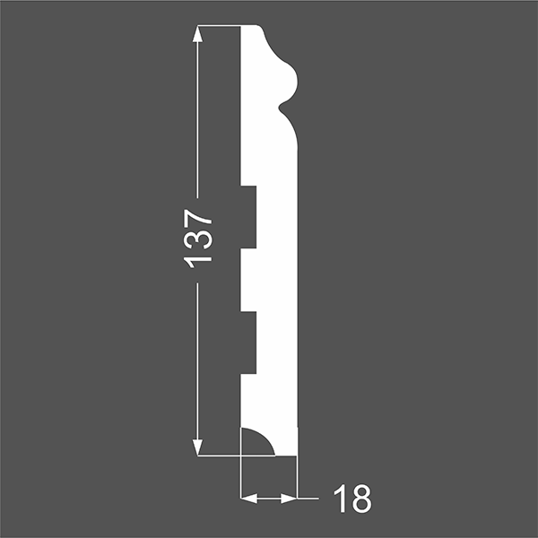 Плинтус напольный МДФ грунтованный под покраску Р 8.137.18 Ликорн 137*18*2070мм - фото 2 - id-p197766562