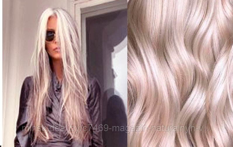 Натуральные пряди на заколках из 100% человеческих волос Nord remy "Gray" пепельный блондин - фото 1 - id-p197779790