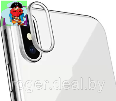 Кольцо (рамка) камеры для iPhone X, цвет: серебро - фото 1 - id-p197780169