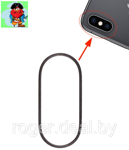 Кольцо (рамка) камеры для iPhone XS / XS Max, цвет: черный - фото 1 - id-p197780171