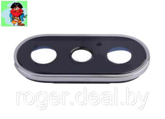 Кольцо (рамка) камеры со стеклом для iPhone X, цвет: серебро - фото 1 - id-p197780173