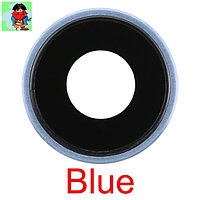 Кольцо (рамка) камеры со стеклом для iPhone XR, цвет: голубой