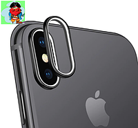Кольцо (рамка) камеры для iPhone X, цвет: черный