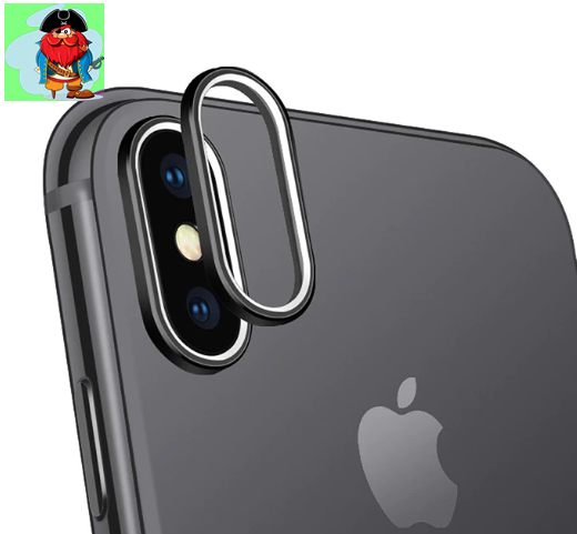 Кольцо (рамка) камеры для iPhone X, цвет: черный - фото 1 - id-p197780097