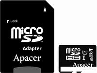 Карта памяти Apacer microSDHC UHS-I (Class 10) 32GB + адаптер (AP32GMCSH10U1-R)