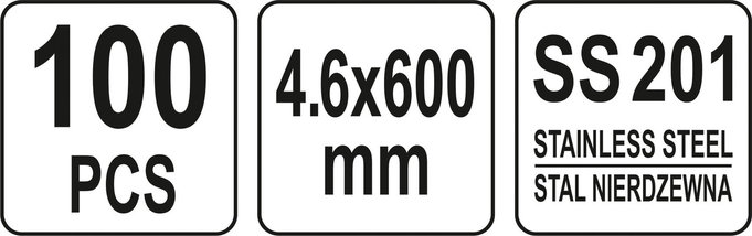 YT-70569 Стяжки (хомуты) стальные 4,6х600мм, YATO, фото 3