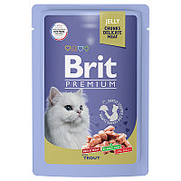 "Brit" Premium Пауч для взрослых кошек с форелью в желе 85г