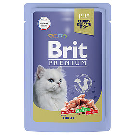"Brit" Premium Пауч для взрослых кошек с форелью в желе 85г