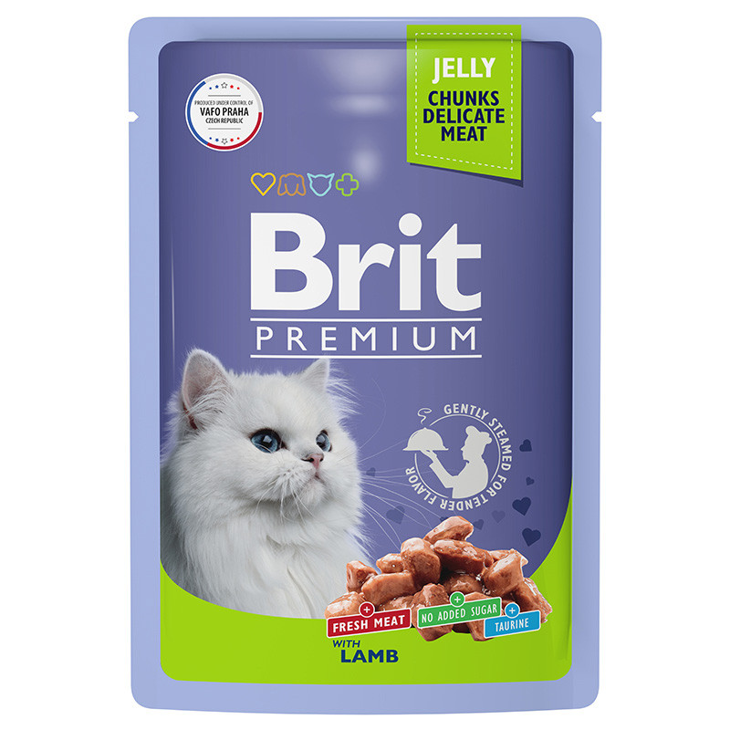 "Brit" Premium Пауч для взрослых кошек с ягненком в желе 85г - фото 1 - id-p197801918