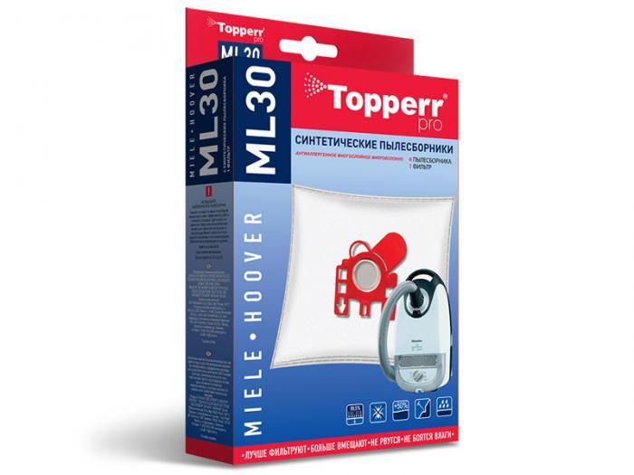 Пылесборники синтетические Topperr ML 30 4шт + 1 фильтр для Miele / Hoover - фото 1 - id-p197525968