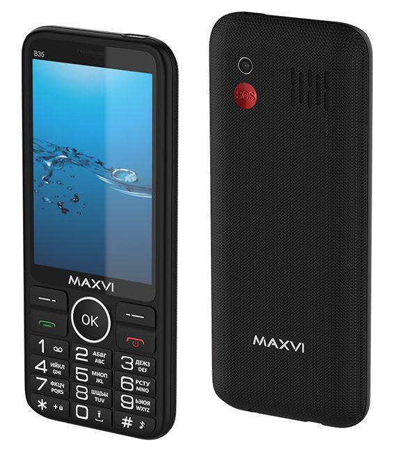 Кнопочный мобильный телефон MAXVI B35 черный - фото 1 - id-p197523910
