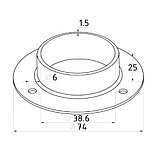 Фланец нержавеющий штампованный для стойки диаметром 38мм Арт.К533, фото 2