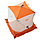 Зимняя палатка куб для рыбалки СЛЕДОПЫТ 1,8 х1,8 м, Oxford 210D PU 1000, 3-местная, цв. бело-оранж., фото 2