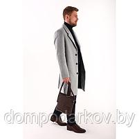 Планшет мужской на молнии, наружный карман, длинный ремень, цвет коричневый, фото 5