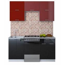 Кухня Мила Глосс 50-170 черный/бордовый