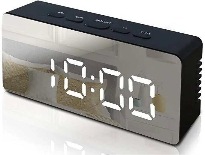 Настольные зеркальные LED-часы YQ-719 (часы, будильник, термометр, календарь) - фото 4 - id-p197803198