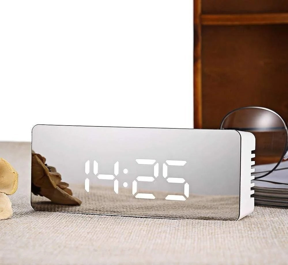 Настольные зеркальные LED-часы YQ-719 (часы, будильник, термометр, календарь) - фото 8 - id-p197803198