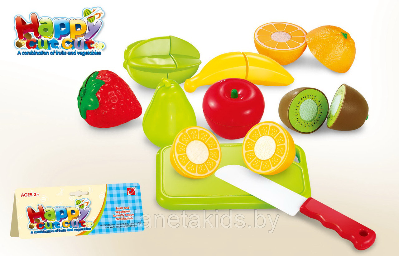 Игровой набор продуктов фрукты овощи на липучках, арт. 666-11 - фото 1 - id-p197806623