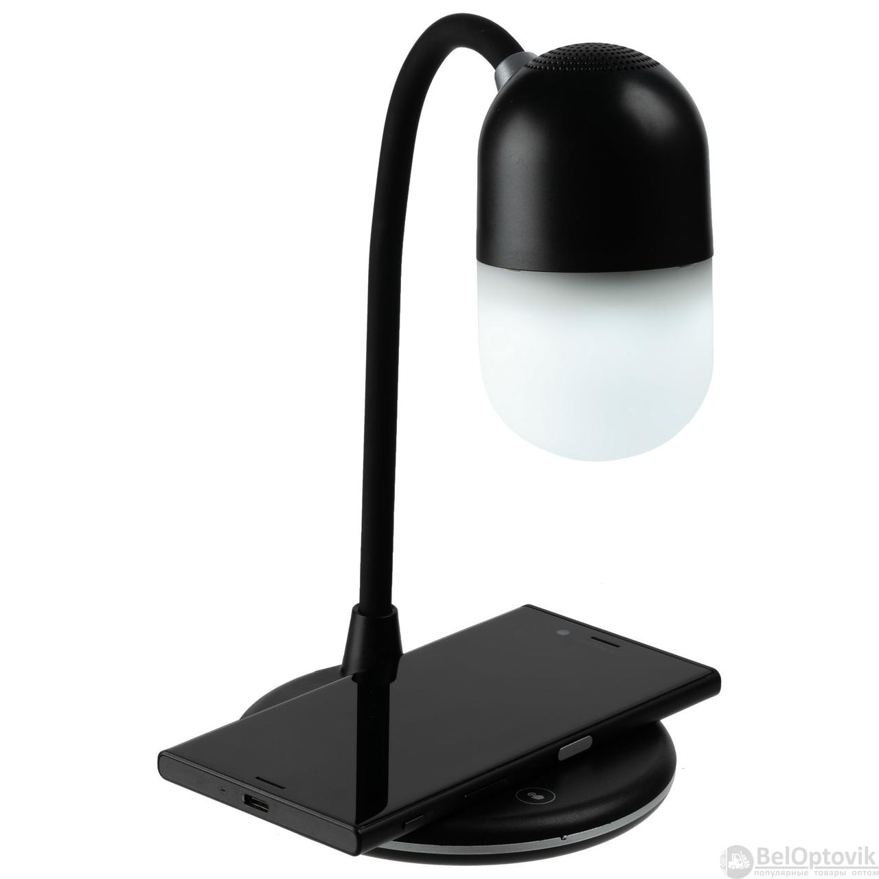 Настольная LED-лампа с беспроводной зарядкой и bluethooth колонкой L4 Lamp Speaker with Wireless Charger 5W - фото 10 - id-p197806666